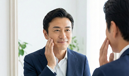 男性がフェイシャルケアで肌が若返る