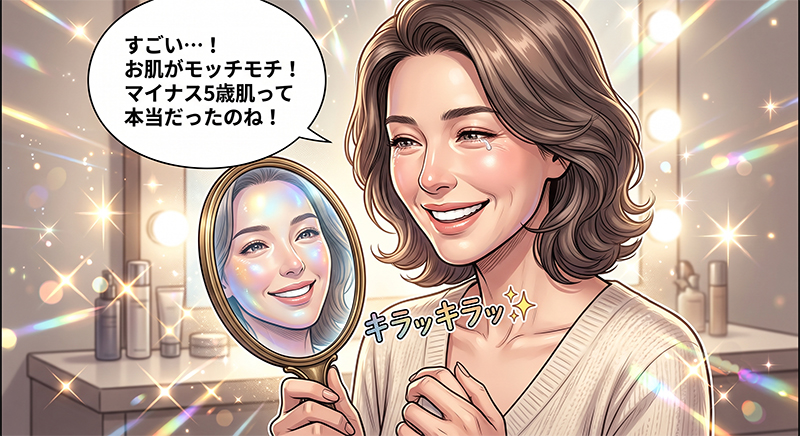 エレクトロポレーションでマイナス5歳肌のモチモチ美肌になった女性